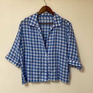 Vintage gingham garden button up